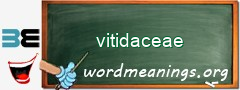 WordMeaning blackboard for vitidaceae